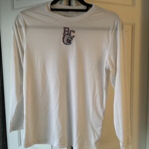 Sport tek long sleeve white BC bulldogs polyester shirt youth large
